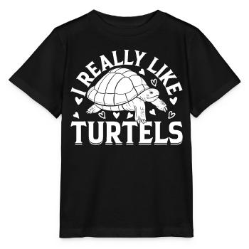 Sea Turtle Lover Cute Turtle - I Really Like Turtl - Stanley/Stella Kinder T-Shirt MINI CREATOR  - Schwarz - Vorne - Mikhail (115cm)