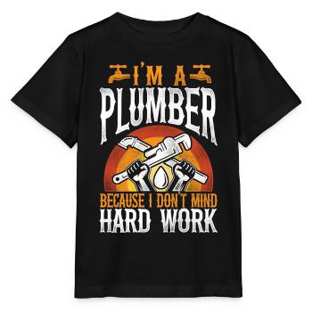 Plombier de plomberie vintage Je suis un - T-shirt bio MINI CREATOR Stanley/Stella Enfant - noir - Devant - Mikhail (115cm)