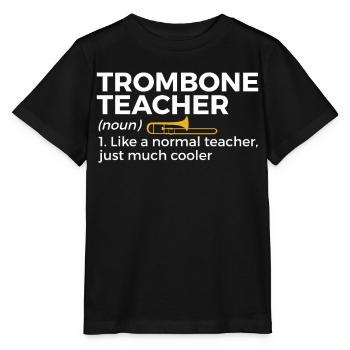 Trombone Musicien Brass Band - T-shirt bio MINI CREATOR Stanley/Stella Enfant - noir - Devant - Mikhail (115cm)