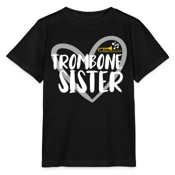 Trombone Musicien Brass Band - T-shirt bio MINI CREATOR Stanley/Stella Enfant - noir - Devant - Mikhail (115cm)