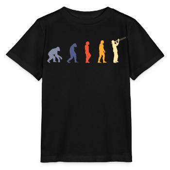 Trombone Musicien Brass Band - T-shirt bio MINI CREATOR Stanley/Stella Enfant - noir - Devant - Mikhail (115cm)