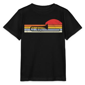 Trombone Musicien Brass Band - T-shirt bio MINI CREATOR Stanley/Stella Enfant - noir - Devant - Mikhail (115cm)