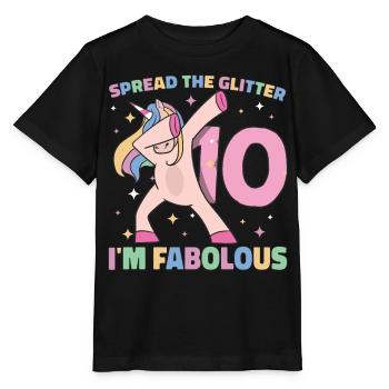 Regenbogen Einhorn 10. Geburtstag Mädchen 10 Jahre - Stanley/Stella Kinder T-Shirt MINI CREATOR  - Schwarz - Vorne - Mikhail (115cm)