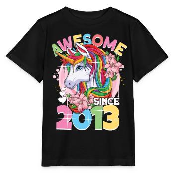 Regenbogen Einhorn 10. Geburtstag Mädchen 10 Jahre - Stanley/Stella Kinder T-Shirt MINI CREATOR  - Schwarz - Vorne - Mikhail (115cm)