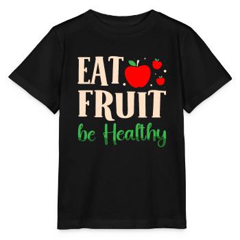 Mangez des fruits, soyez des cueilleurs de pommes en bonne santé - T-shirt bio MINI CREATOR Stanley/Stella Enfant - noir - Devant - Mikhail (115cm)