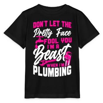 Plombier de plomberie femme Ne laissez pas - T-shirt bio MINI CREATOR Stanley/Stella Enfant - noir - Devant - Mikhail (115cm)
