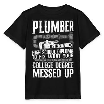 Plombier Plombier Plombier Vintage Plombier - T-shirt bio MINI CREATOR Stanley/Stella Enfant - noir - Devant - Mikhail (115cm)
