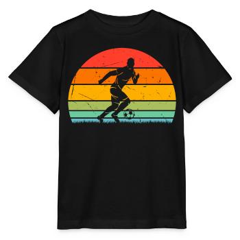 Retro Soccer Sunset Soccer Player - Stanley/Stella Kinder T-Shirt MINI CREATOR  - Schwarz - Vorne - Mikhail (115cm)