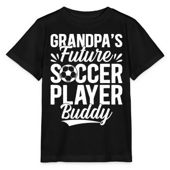 Soccer Boys - Grandpa's Future Soccer Player Buddy - Stanley/Stella Kinder T-Shirt MINI CREATOR  - Schwarz - Vorne - Mikhail (115cm)