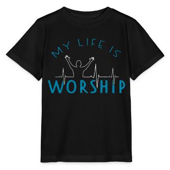 Louange Louange Battement de cœur Église Foi Christ - T-shirt bio MINI CREATOR Stanley/Stella Enfant - noir - Devant - Mikhail (115cm)