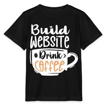 Create Website Coffee Drinking Lover Job - Stanley/Stella MINI CREATOR Kids’ T-Shirt - black - Front - Mikhail (115cm)
