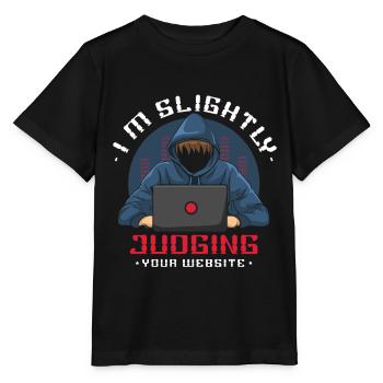 Je juge votre développeur web de site web facilement - T-shirt bio MINI CREATOR Stanley/Stella Enfant - noir - Devant - Mikhail (115cm)
