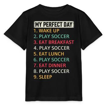 Soccer My Perfect Day Soccer Player Soccer - Stanley/Stella Kinder T-Shirt MINI CREATOR  - Schwarz - Vorne - Mikhail (115cm)
