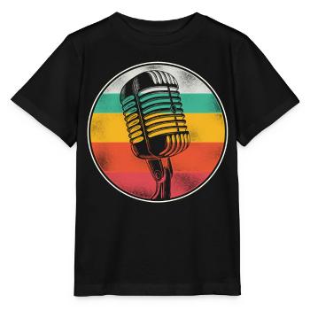 Karaoke Singer Microphone Vocalist - Stanley/Stella Kinder T-Shirt MINI CREATOR  - Schwarz - Vorne - Mikhail (115cm)