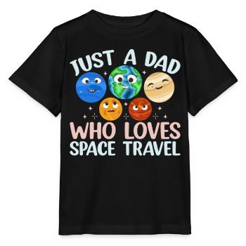 Aérospatiale - Juste un père qui aime les voyages dans l’espace - T-shirt bio MINI CREATOR Stanley/Stella Enfant - noir - Devant - Mikhail (115cm)