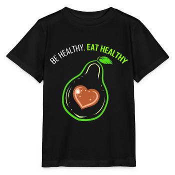 Be Healthy And Eat Healthy - Avocado Heart - Go - Stanley/Stella MINI CREATOR Kids’ T-Shirt - black - Front - Mikhail (115cm)