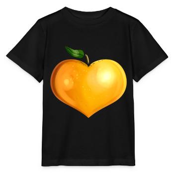 Orange In Heart Shape - Végétarien - Devenez végétalien - T-shirt bio MINI CREATOR Stanley/Stella Enfant - noir - Devant - Mikhail (115cm)