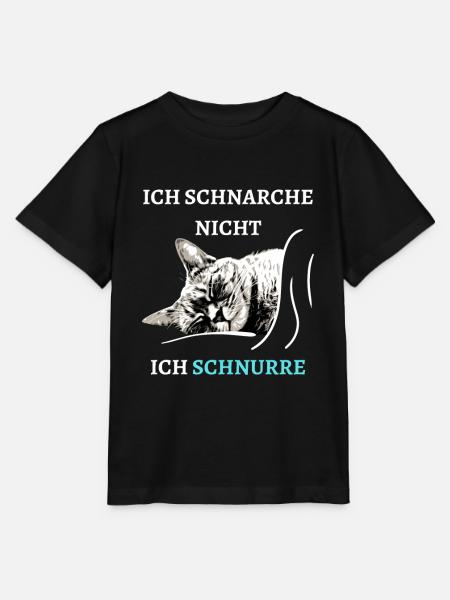 Ich Schnarche nicht ich Schnurre Schlafshirt Katze - Stanley/Stella Kinder T-Shirt MINI CREATOR  - Schwarz