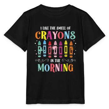 J’aime l’odeur des crayons le matin - T-shirt bio MINI CREATOR Stanley/Stella Enfant - noir - Devant - Mikhail (115cm)
