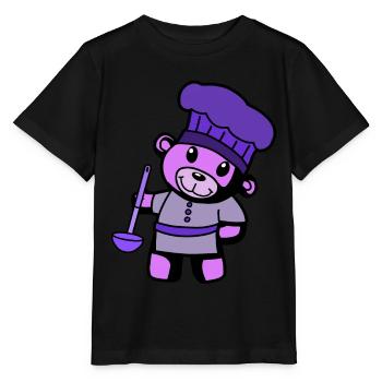Hobbykoch Kochkunst Teddybär Koch Suppenkelle - Stanley/Stella Kinder T-Shirt MINI CREATOR  - Schwarz - Vorne - Mikhail (115cm)