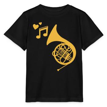 Waldhorn Musiker - Stanley/Stella Kinder T-Shirt MINI CREATOR  - Schwarz - Vorne - Mikhail (115cm)