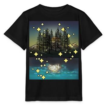 Étoiles nocturnes Nature Nature Lovers Stardust Arbres - T-shirt bio MINI CREATOR Stanley/Stella Enfant - noir - Devant - Mikhail (115cm)