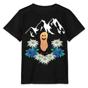Autriche Suisse Montagnes Montagnes Gentiane Edelweiss - T-shirt bio MINI CREATOR Stanley/Stella Enfant - noir - Devant - Mikhail (115cm)