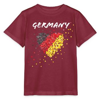 Drapeau allemand Flag Fan Block Allemagne - T-shirt bio MINI CREATOR Stanley/Stella Enfant - bordeaux - Devant - Kain (125cm)