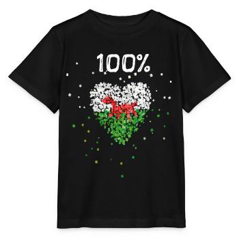 Pays de Galles Pays de Galles Flag Fan de flag football du Pays de Galles - T-shirt bio MINI CREATOR Stanley/Stella Enfant - noir - Devant - Mikhail (115cm)