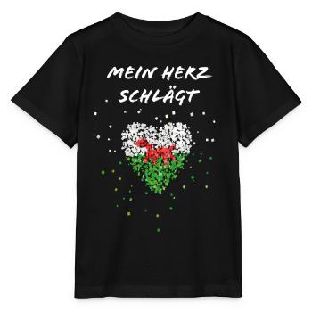 Pays de Galles Heartbeat Drapeau du Pays de Galles Drapeau du Pays de Galles Drapeau - T-shirt bio MINI CREATOR Stanley/Stella Enfant - noir - Devant - Mikhail (115cm)