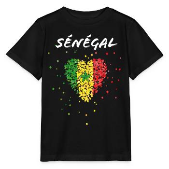 Sénégal Sénégal Drapeau Sénégal Drapeau Wolof - T-shirt bio MINI CREATOR Stanley/Stella Enfant - noir - Devant - Mikhail (115cm)