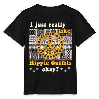 Hippie Peace Groovy Flowerpower Boho Woodstock - Stanley/Stella Kinder T-Shirt MINI CREATOR  - Schwarz - Vorne - Mikhail (115cm)