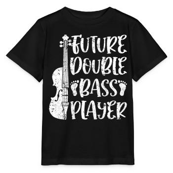 Future Double Bass Player - Baby Double Bass Playe - Stanley/Stella Kinder T-Shirt MINI CREATOR  - Schwarz - Vorne - Mikhail (115cm)