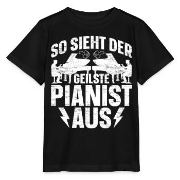 So sieht der Geilste Pianist aus - Pianist Klavier - Stanley/Stella Kinder T-Shirt MINI CREATOR  - Schwarz - Vorne - Mikhail (115cm)