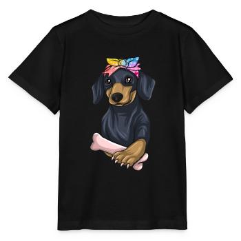 Dachshund Gift Dixie Viennese Doxie Dachshund - Stanley/Stella MINI CREATOR Kids’ T-Shirt - black - Front - Mikhail (115cm)
