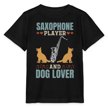 Saxophone Player And Dog Lover Saxophone Player Sa - Stanley/Stella MINI CREATOR Kids’ T-Shirt - black - Front - Mikhail (115cm)