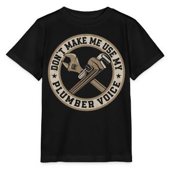 Plombier de plomberie vintage Ne pas - T-shirt bio MINI CREATOR Stanley/Stella Enfant - noir - Devant - Mikhail (115cm)