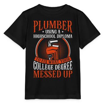 Plombier Plombier Plombier Vintage Plombier - T-shirt bio MINI CREATOR Stanley/Stella Enfant - noir - Devant - Mikhail (115cm)