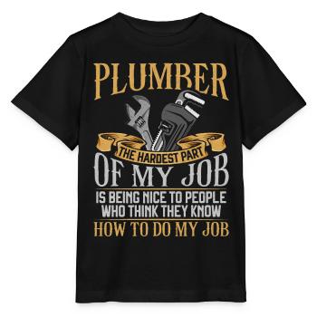 Plombier Plombier Plombier Vintage Plombier - T-shirt bio MINI CREATOR Stanley/Stella Enfant - noir - Devant - Mikhail (115cm)