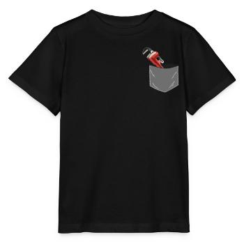Plumbing Plumber Pipe Wrench - Stanley/Stella MINI CREATOR Kids’ T-Shirt - black - Front - Mikhail (115cm)