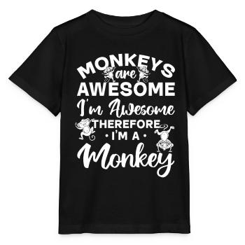 Les singes sont géniaux je suis génial donc je suis un M - T-shirt bio MINI CREATOR Stanley/Stella Enfant - noir - Devant - Mikhail (115cm)