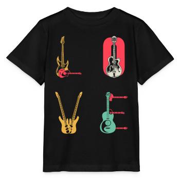 Bass Guitar Player Guitar LOVE Bass Guitarist - Stanley/Stella Kinder T-Shirt MINI CREATOR  - Schwarz - Vorne - Mikhail (115cm)