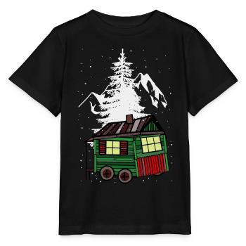 Bauwagen Xmas Winter Natur Gebirge Berg Alpen - Stanley/Stella Kinder T-Shirt MINI CREATOR  - Schwarz - Vorne - Mikhail (115cm)