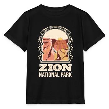 Tourist destination in Zion National Park - Stanley/Stella MINI CREATOR Kids’ T-Shirt - black - Front - Mikhail (115cm)