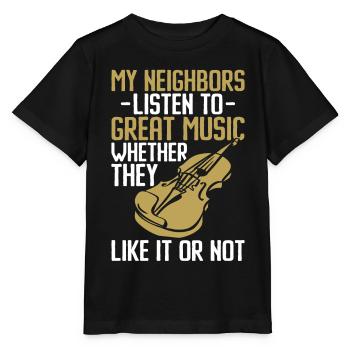 Violoniste Violoniste Mes voisins - T-shirt bio MINI CREATOR Stanley/Stella Enfant - noir - Devant - Mikhail (115cm)