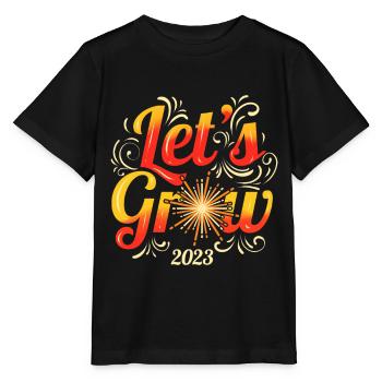 Let's Grow 2023 - New Years Eve Resolution - Stanley/Stella MINI CREATOR Kids’ T-Shirt - black - Front - Mikhail (115cm)