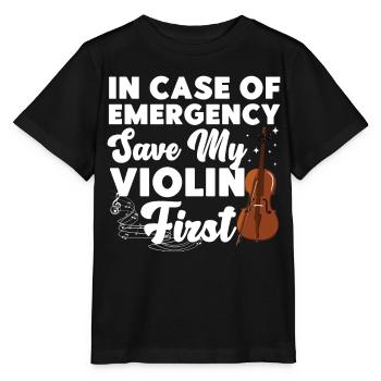 Violoniste en cas de - T-shirt bio MINI CREATOR Stanley/Stella Enfant - noir - Devant - Mikhail (115cm)