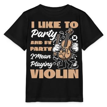 Violoniste J’aime faire la fête - T-shirt bio MINI CREATOR Stanley/Stella Enfant - noir - Devant - Mikhail (115cm)