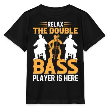 Double Bass Player - Relax The Double Bass Player - Stanley/Stella Kinder T-Shirt MINI CREATOR  - Schwarz - Vorne - Mikhail (115cm)