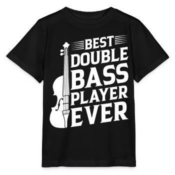 Double Bass Player - Best Double Bass Player Ever - Stanley/Stella Kinder T-Shirt MINI CREATOR  - Schwarz - Vorne - Mikhail (115cm)